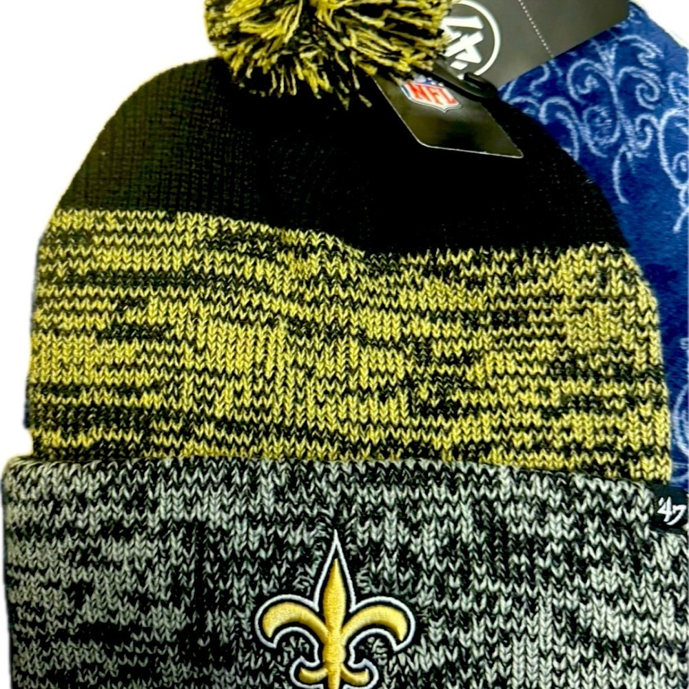 NFL New Orleans Saints Beanie/Winter Hat, '47 Brand, F-STATC20ACE-BK, OSF, New
